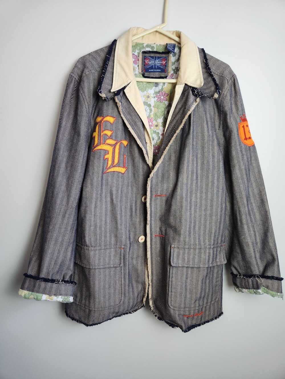 English Laundry Men's Graphic Statement Blazer Jacket Grunge Indiesleeze Size L